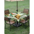 thumbnail image 3 of Outdoor Tablecloth with Umbrella Hole and Zipper, St. Patrick's Day Square Table Cloth 60x60 Inch Waterproof Tablecloth, Green Gnomes Gold Coin Beer Shamrock Stripes Picnic Table Cover for Patio, 3 of 7