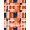 Orange Pink Navy, Pattern 5, variant on ODIKA 8'x10' Washable Area Rug Mid Century Burnt Orange Blush Interlocking Graphic Retro Pink for Dining Room, Large Office, Lounge, Non-Slip Chair-Friendly Mat