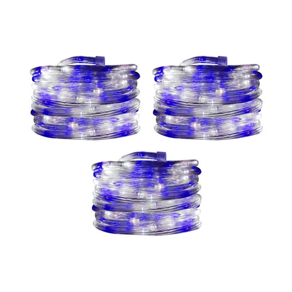 Mangueras Navideñas Decorativas Importadora La Merced Luz Led Blanco/Azul 10 m Paquete 3 Pz