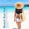 thumbnail image 3 of Beach Hats for Women Big Straw Wide Brim Summer Hat Floppy Foldable Roll up Cap Sun Hat UPF 50+, 3 of 5