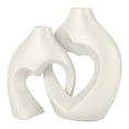 thumbnail image 2 of White Vase Set of 2 - Creative Heart Shaped Hugging Resin Vase Style Couple Vase Home Decor,Modern Tabletop Flower Vase for Living Room Coffee Table Bookshelf Shelf Entryway, 2 of 7