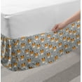 thumbnail image 2 of Dog Lover Bed Skirt, Cartoon Puppy Heads Bones and Paw Prints Pattern, Elastic Bedskirt Dust Ruffle Wrap Around for Bedding Decor, 4 Sizes, Brunt Orange Dimgray, by Ambesonne, 2 of 2
