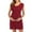 01 Red, variant on Weiqiqre Womens Dresses, Woman Summer Round Neck Leeve Solid Color Cute Fashion Elegant Dress Sale