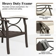 thumbnail image 3 of Heynemo 4 Piece Outdoor Patio Furniture Set, Metal Patio Conversation Set with Coffee Table for Porch Backyard Garden, Khaki, 3 of 7