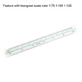 thumbnail image 2 of Uxcell 5.91'' Scale Ruler  Engineer Triangular Scale Architect Rulers Aluminum Oxide Transparent, 2 of 5