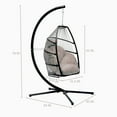 thumbnail image 4 of Swing Egg Chair,Rattan Hanging Egg Chairs Hammock with C Type Bracket,for Outdoor Indoor Unisex, 4 of 7