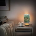 thumbnail image 6 of Teal Flower Bedside Table Lamp Desk Warm Lights with USB Charging Port Cylinder LED Lamps for Bedroom Living Room Office, 6 of 7