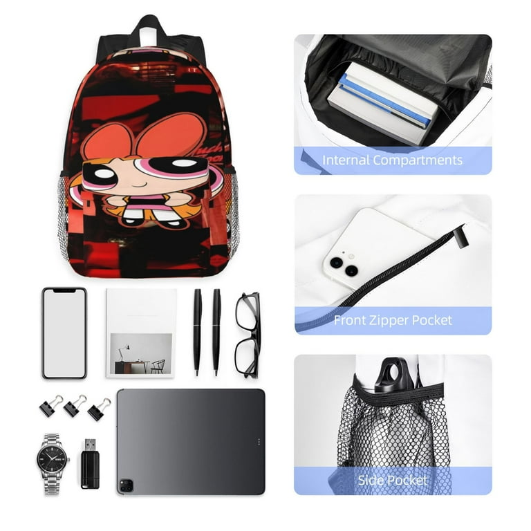 15in Cartoon Powerpuff Backpac Daypack Cute Travel Bag Funny