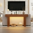 thumbnail image 2 of 63-Inch Long Console Table with Sensor Light, Farmhouse Entryway Table, Wooden Rectangular Sofa Table Behind Couch for Entrance, Hallway, Living Room, 2 of 8