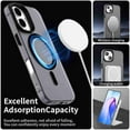 thumbnail image 2 of Dteck for iPhone 16 Magnetic Case Cover, Shockproof Supports Wireless Charging Hard PC Back TPU Bumper Phone Case, Black, 2 of 7