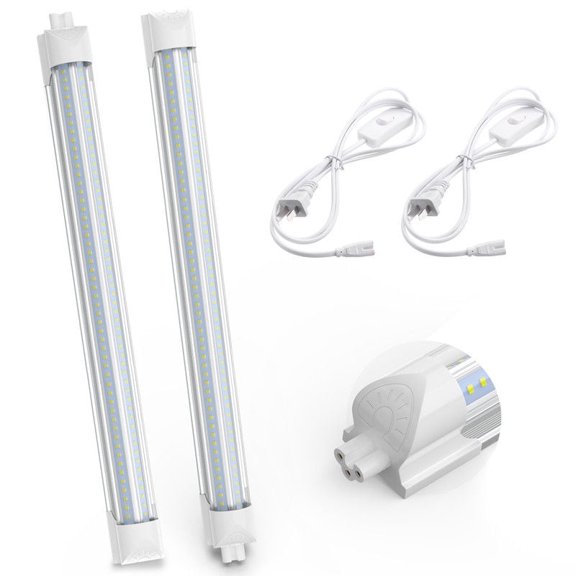 JESLED T8 LED Shop Lights,V-Shaped 2FT 20W 2600LM, ETL Listed, Linkable Fixtures, 6000K Cool White, 2-Pack