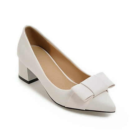 

IELGY Women s PU sandals Simple Thick heel All-match Comfortable Work Bow