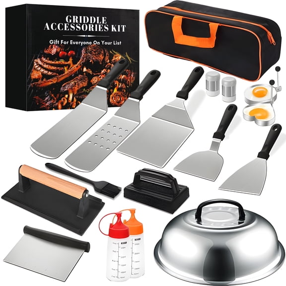KAMIDA 18PCS BBQ Griddle Accessories Kit, Flat Top Grill Accessories Set for Blackstone and Camp Chef,Blackstone Griddle Accessories,Grill Tools for Outdoor Grill.