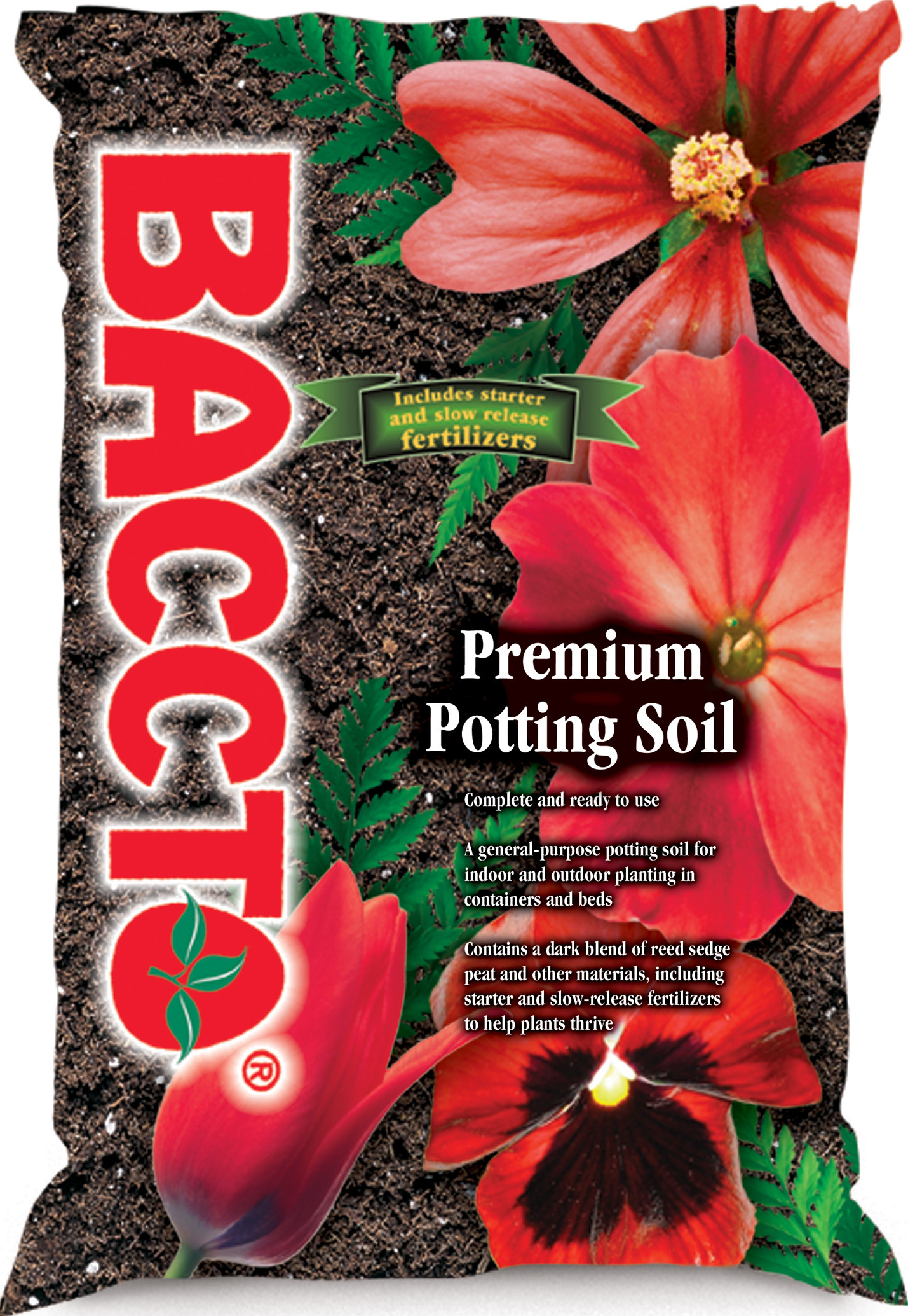 BACCTO 1227P Potting Soil, Dark Brown/Light Brown, Granular Grain, 8 qt