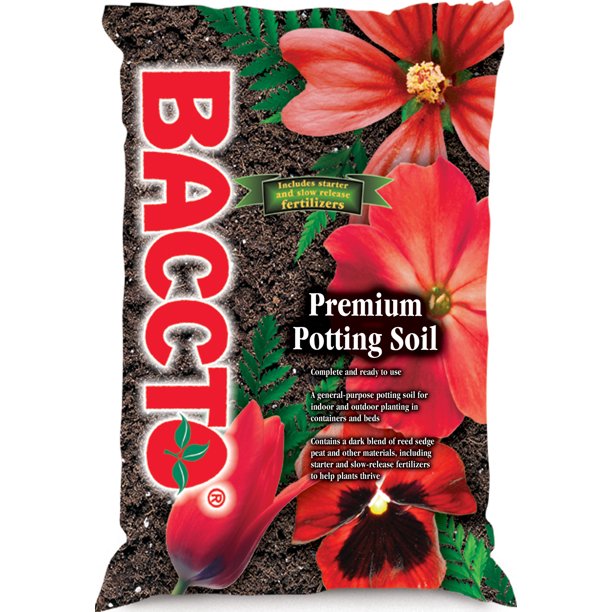 BACCTO 1227P Potting Soil, Dark Brown/Light Brown, Granular Grain, 8 qt