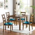 thumbnail image 6 of Teal Gold Marble Seat Covers for Dining Room Chairs Set Of 4,Stretch Printed Washable Chair Seat Cover with Elastic Ties and Button,Removable Waterproof Couch Cushion Covers, 6 of 6