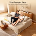 thumbnail image 4 of 106” Sectional Couch with Chaise, Cloud Boneless Couches Flannel Plush with Deep Seat, L-Shaped Compressed Modular Sofa with Cushions for Living Room, Small Space, Beige, 4 of 11