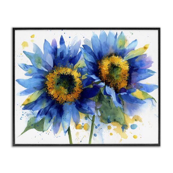 Stupell Industries Modern Blue Sunflowers Bouquet Black Framed Giclee Art, 14 x 11, by Franklyn Gregory