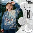 thumbnail image 7 of Xoenoiee Christmas Snowman Flower Print Plus Size Sweatshirts for Girls Kids Xmas Half Zip Pullover Long Sleeve Oversized Drop Shoulder Y2K Clothes, Size 7-8 Years, 7 of 7