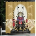 thumbnail image 4 of Ambesonne Japan Shower Curtain, Archer Cemetery Flower, 69"Wx84"L, Yellow Black, 4 of 5