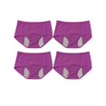 thumbnail image 2 of Deago 4 Pack Women's Menstrual Period Panties Underwear Leak Proof Mid Waist Postpartum Protective Briefs (Purple, S), 2 of 10