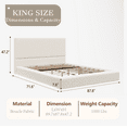thumbnail image 3 of VIPLOV King Size Boucle Bed Frame，Upholstered Floor Platform Bed with Headboard，Soft Cloud Bed with Thickened Wide Bedside,Easy Assembly, Cream, 3 of 6