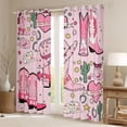 thumbnail image 2 of Homewish Chic Cowgirl Boots Curtains Pack of 2 (42x84 Each),Tropical Desert Cactus Curtains Blackout,Colorful Stars Pattern Bedroom Curtains For Girls Kids,Luxury Bedroom Decor, 2 of 6