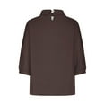 thumbnail image 4 of AherBiu Chemises en Lin pour Femmes Manches 3/4 Col Rétro Hauts Décontractés Amples Mode Automne 2024 Blouses, 4 of 5