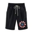 thumbnail image 4 of Sakmal Knee Length Shorts for Women 4Th of July Chino Black Bermuda 8" Mid Rise Shorts with Pockets, 4 of 5