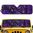 thumbnail image 2 of Uorisanigo Windshield Sun Shade, Shade Heat Shield, 52.95 in *16.14 in, Suitable for 1997-2017 Jeep Wrangler Rubicon Sahara TJ JK JKU 2/4 Doors(Purple Hunting Camo Forest), 2 of 7
