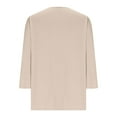 thumbnail image 5 of FRSASU Womens Summer/Fall 3/4 Length Sleeve Tunic Tops Solid Casual V Neck Shirts Basic Tees Business Work Blouses Beige, 5 of 5