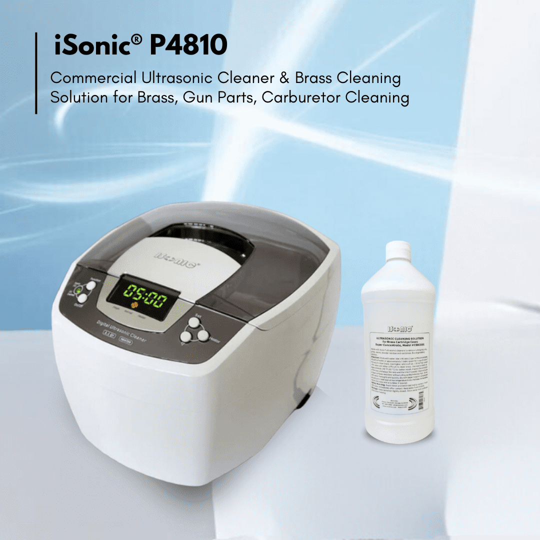 iSonic P4810 Commercial Ultrasonic Cleaner, 2.1Qt/2L, 110V for Brass, Gun Parts, Carburetor Cleaning , white