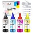 thumbnail image 2 of NGOODIEZ Eco Solvent Ink - Water Based Printer Ink, Fast Drying Refill Ink Bottle for Epson EcoTank, & WF Series Printers - Ideal for HTV, Vinyl Stickers, Decals, T-shirts, Mugs (1B/1C/1Y/1M, 400ml), 2 of 4