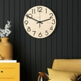 thumbnail image 5 of 12 Inch Wooden Wall Clock Silent Non-Ticking Decorative For Home Office Bedroom, 5 of 9