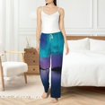 thumbnail image 5 of Uemuo Night At Lake Aurora Pattern Women's Wide Leg Palazzo Lounge Pants with Pockets Light Weight Loose Comfy Casual Pajama Pants-Medium, 5 of 9
