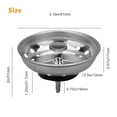 thumbnail image 5 of 2pcs 3.19" Wide Rim Kitchen Sink Stopper, Stainless Steel Drain Filter Strainer, Kitchen Sink Strainer Basket with Rubber Stopper, Universal Kitchen Sink Strainer, Prevent Kitchen Sink Clog, 5 of 8
