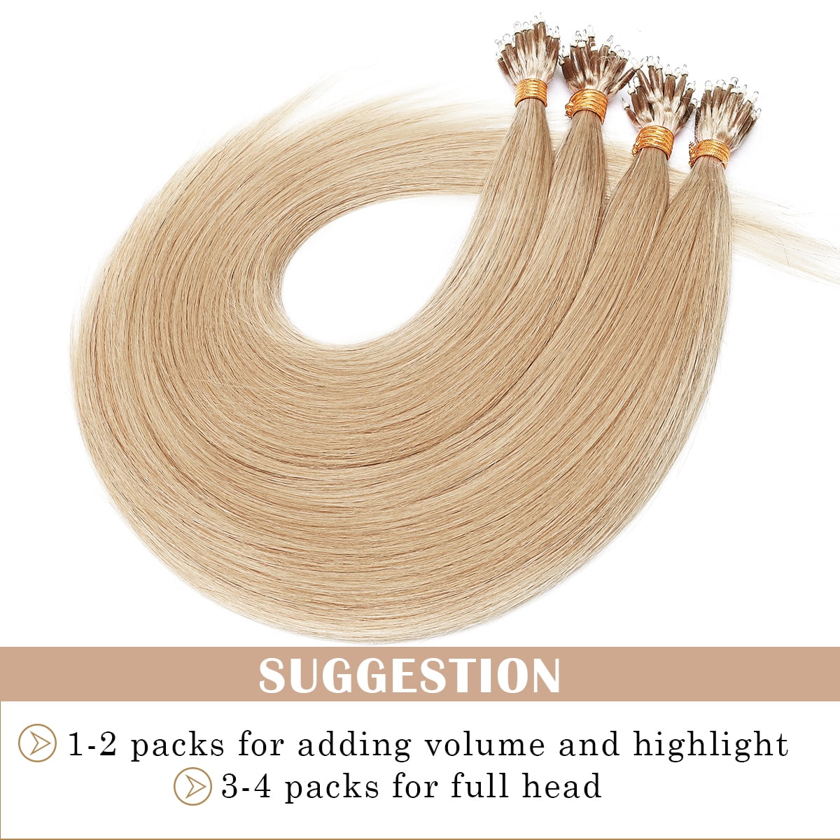 SEGO 100% Remy Human Hair Extensions Micro Loop Hair Extension Nano Micro Bead Ring Thick Hair Piece Clearance