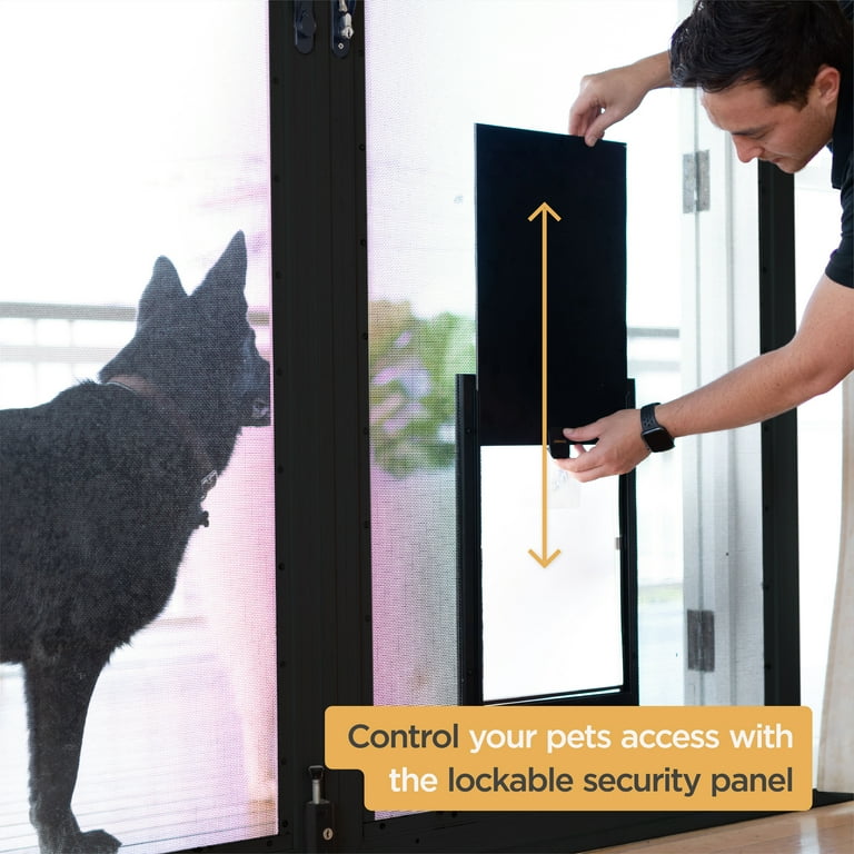 Hakuna Pets Black Deluxe Aluminum Small Pet Door for Doors