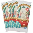 thumbnail image 4 of Bunny Eggs Flowers Kitchen Dish Towels Set of 6 Absorbent Hand Towels, Lint-Free 18"x28" Easter Holiday Fast Drying Hanging Dishcloths for Cooking Baking Home Clean, 4 of 5