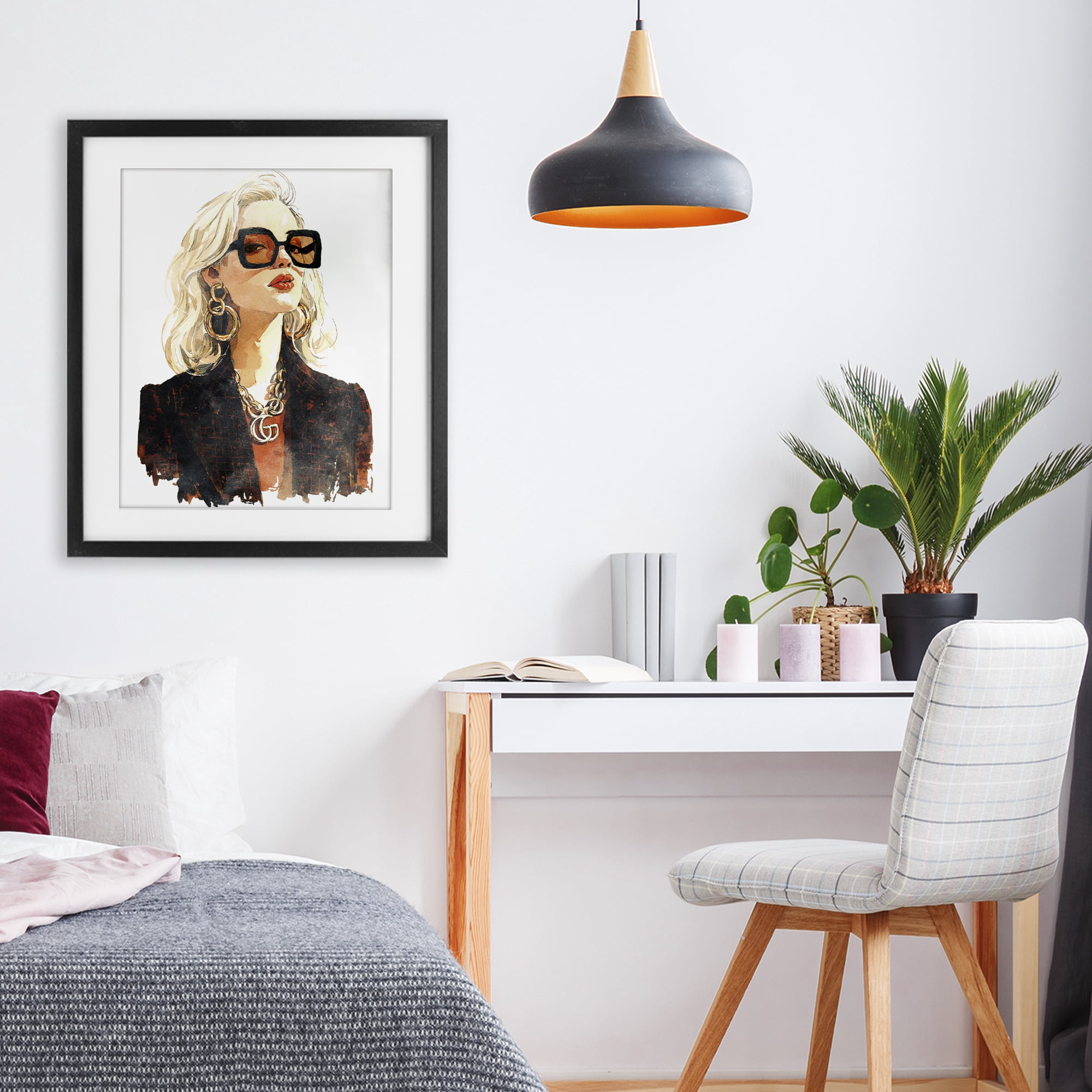 Stupell Industries Luxurious Gilded Gaze Black Framed Print Under Glass, design by Svetlana Aleynikova