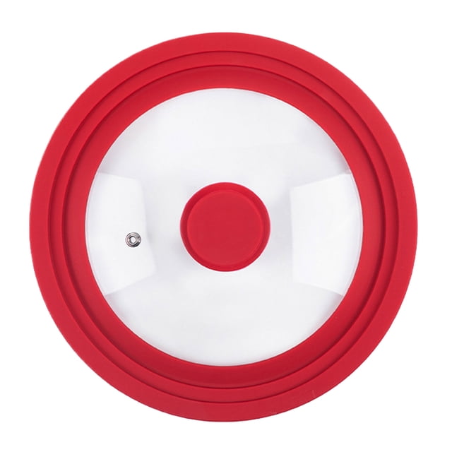 Ounissouiy Tapa de olla de silicona de calidad alimentaria, buen sellado resistente al óxido, tapa de olla de cocina Cocina y Comedor rojo 22-24-26