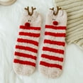 thumbnail image 2 of Yuanlong Womens Socks Christmas Colorful Print Thick Fluffy Middle Tube Socks Winter Home Wear Novelty Cute Slipper Socks, 2 of 6