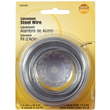 Galvanized Wire - HILLMAN FASTENERS 20-Gauge Galvanized Wire, 75-Ft. 123131