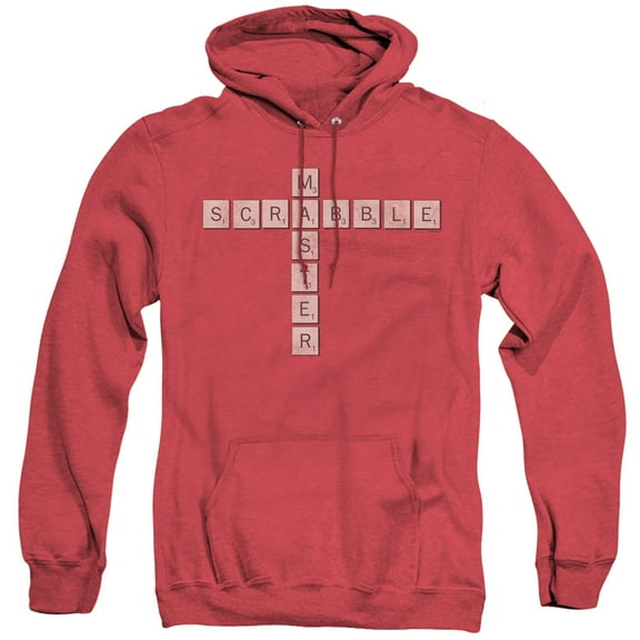 Scrabble Scrabble Master Adult Heather Hoodie Sweatshirt Red