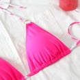 thumbnail image 3 of Women's Triangle Bikini Set Halter String Two Piece Swimsuit Brazillian Bathing Suit Cheeky Cute Swimwear (Pink,S), 3 of 6