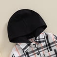 thumbnail image 5 of Bagilaanoe Toddler Baby Girl Boy Hood Jacket Plaid Long Sleeve Shirt Shacket 6M 12M 18M 24M 3T 4T Kids Fall Casual Outwear, 5 of 8