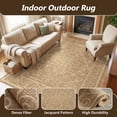 thumbnail image 4 of SIXHOME Outdoor Rugs 5'x7' Patio Rug Bohemian Floral Indoor Outdoor Rugs Polypropylene Washable Non Shedding, Easy Clean, Waterproof, Durable Outdoor Carpet for Porch Balcony Deck Neutral Brown, 4 of 8