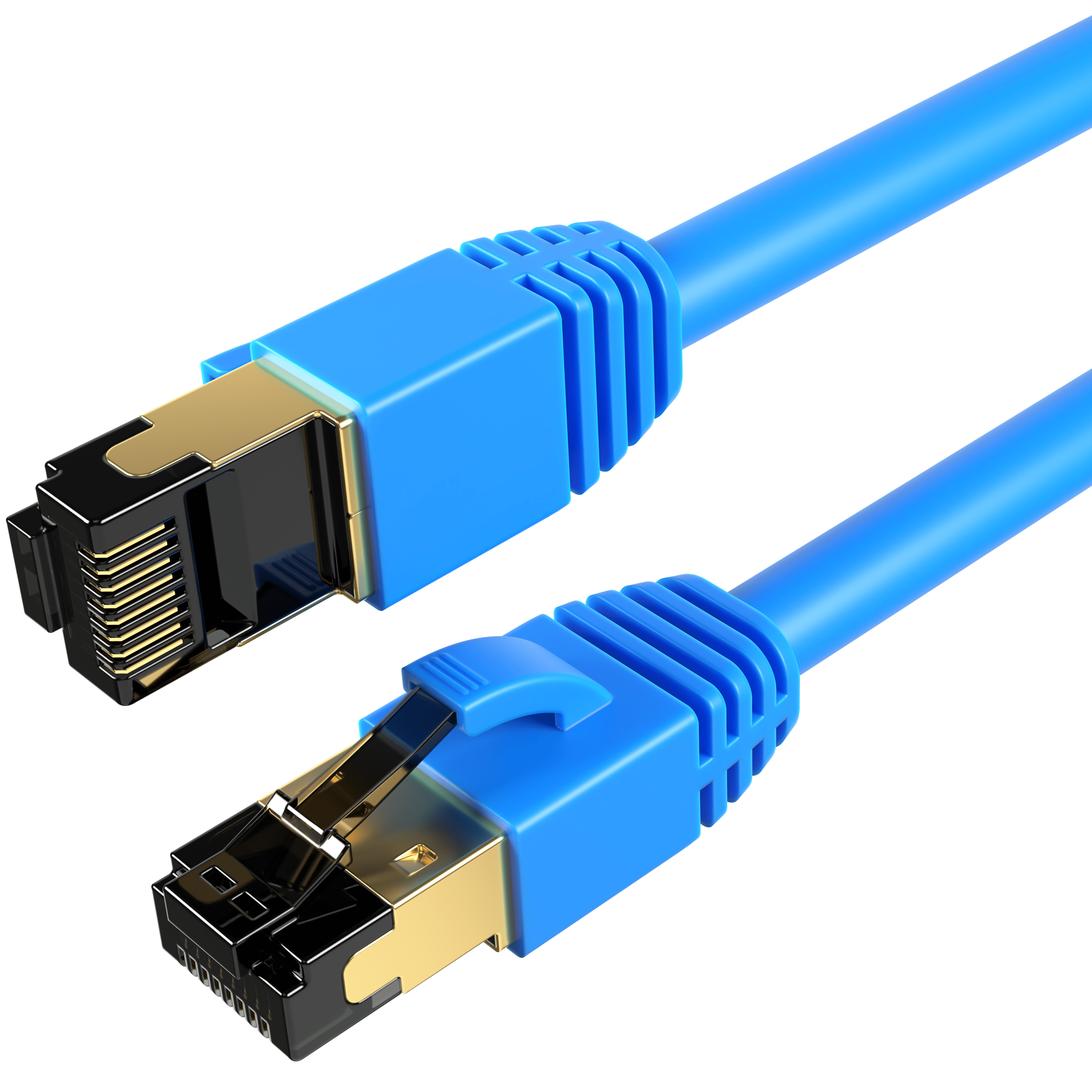 Cat8 5-Pack of 3FT Network Ethernet Patch Cable, 2000Mhz Internet Wire, For Router, Modem, PC, Laptop, TVs, Printer Cord, Consoles for Home and Office, Blue, Cables Direct Online