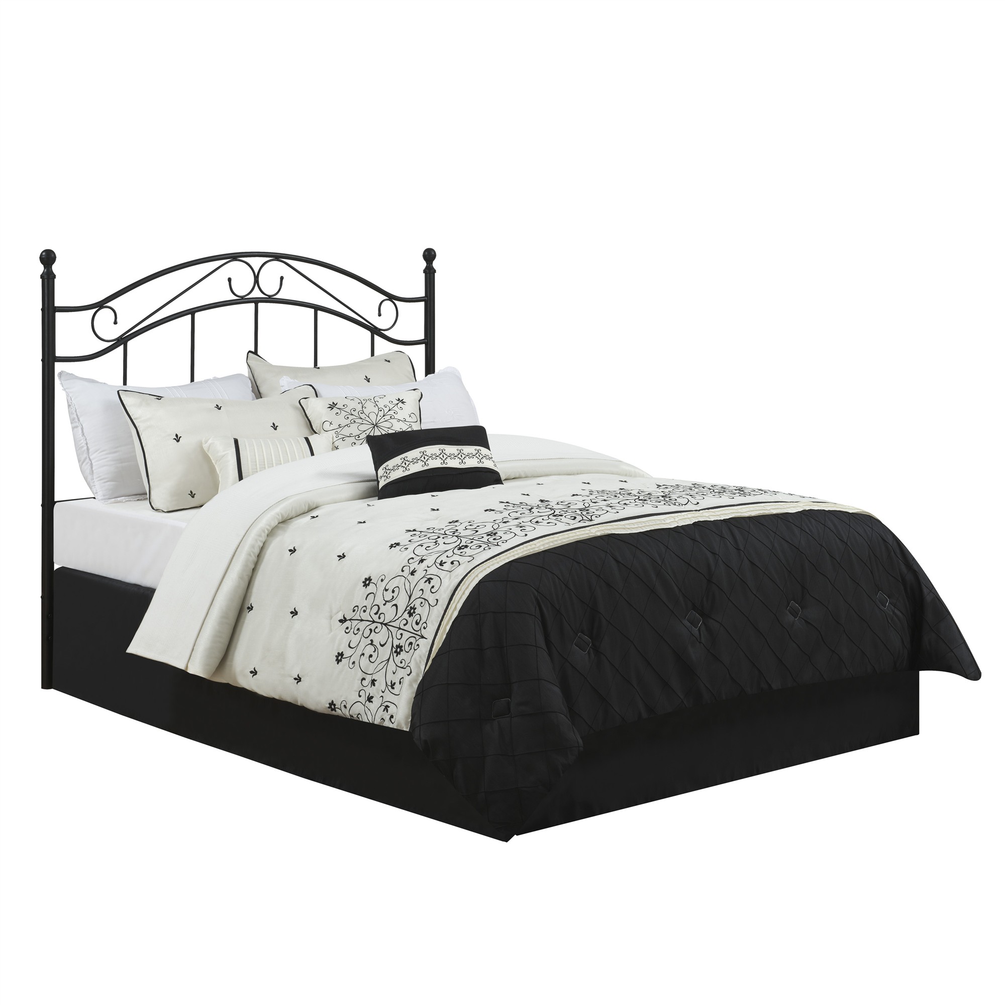 Mainstays Full/Queen Metal Headboard with Delicate Detailing, Black - image 2 of 8