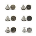 thumbnail image 2 of 6 Pcs Boutons pour Jeans, Épingles de Bouton de Jean Ajustables, Resserreur de Taille de Pantalon, Sans Couture et Sans Outils Épingles de Bouton de Jean Instantanées pour Pantalons, Installation Simple, Réutilisables et Ajustables, Style 3, 2 of 7